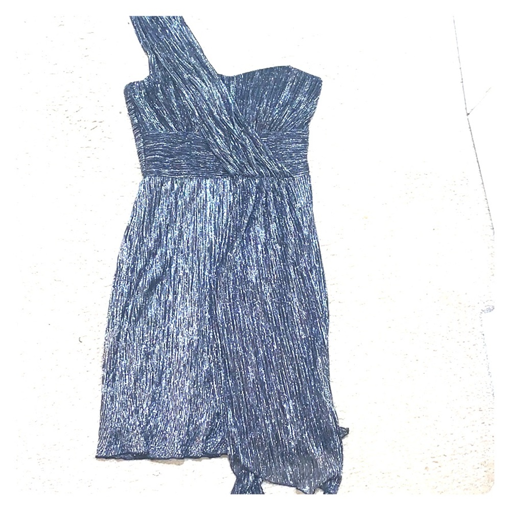 Asymmetrical One Shoulder Shimmer Dress